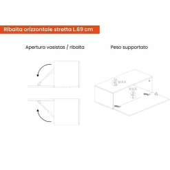 Parete salotto smart 262cm ardesia e grigia scuro - Douglas