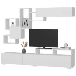Pareti Attrezzate > Dmora Parete salotto smart 210cm bianca - HuaMulan Bianco