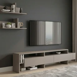 Parete soggiorno moderna 180cm beige - Huko