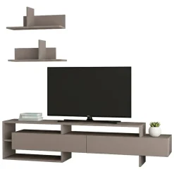 Parete soggiorno moderna 180cm beige - Huko