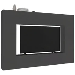 Salotto|Pareti Attrezzate > Dmora Parete soggiorno multifunzione 270cm antracite e rovere - Austis Marrone Rovere, Nero Antracite