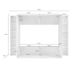 Salotto|Pareti Attrezzate > Dmora Parete soggiorno multifunzione 270cm antracite e rovere - Austis Marrone Rovere, Nero Antracite