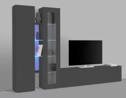 Parete soggiorno smart 280cm antracite - Arin
