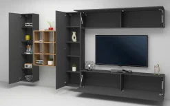 Parete soggiorno smart 350cm antracite - Agira