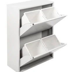 Cucina > Dmora Pattumiera Anella, 60x25h92 cm, Bianco