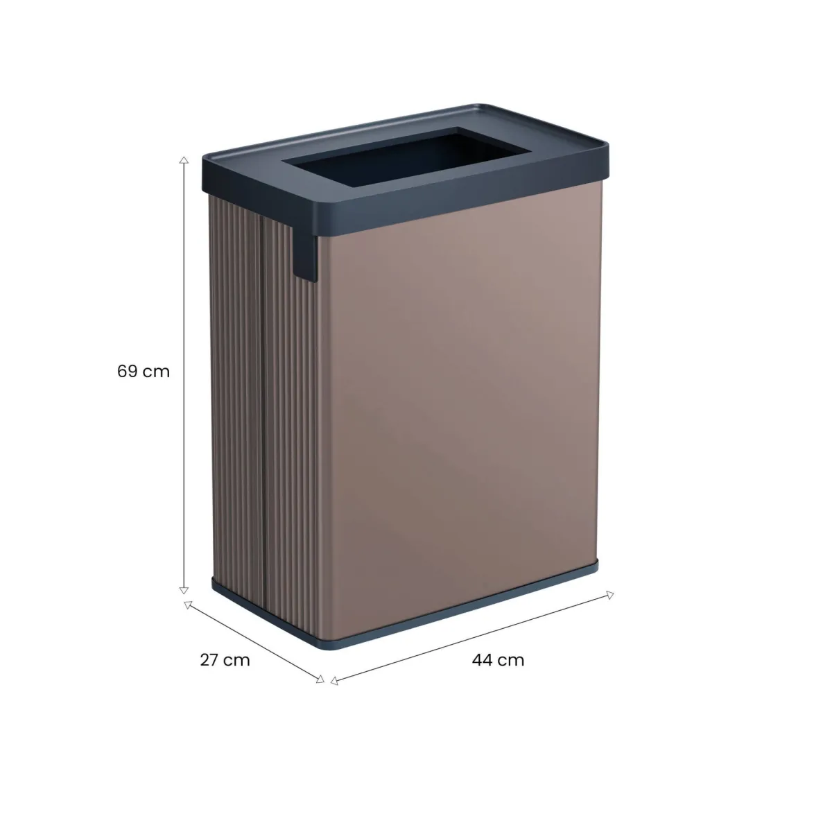 Pattumiere > Dmora Pattumiera aperta 54 L 44x27x69h cm - Longueuil Marrone