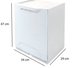 Pattumiera bassa bianco 34x47h cm - Nakri