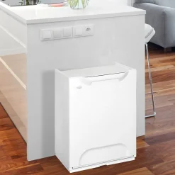 Pattumiera Bianco Capacità 15 lt un Cestino 34x29x47h cm, Cestino Estraibile Made in Italy - Dorothy