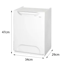 Pattumiera Bianco Capacità 15 lt un Cestino 34x29x47h cm, Cestino Estraibile Made in Italy - Dorothy