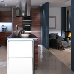 Pattumiere > Dmora Pattumiera Capacità 72 (18 per Secchio) Fissaggio a Muro Opzionale 60x25x93h cm, 4 Cestini - Anukhatun Bianco