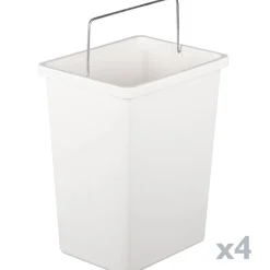 Pattumiere > Dmora Pattumiera Capacità 72 (18 per Secchio) Fissaggio a Muro Opzionale 60x25x93h cm, 4 Cestini - Anukhatun Bianco