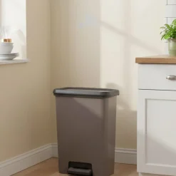 Pattumiera con pedale 46 L 48x29x63h cm grigio scuro - Carleton