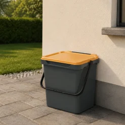 Cucina|Pattumiere > Dmora Pattumiera Capacità 35 lt un Cestino 40x31x39h cm, Made in Italy - Foscas Giallo
