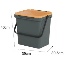 Cucina|Pattumiere > Dmora Pattumiera Capacità 35 lt un Cestino 40x31x39h cm, Made in Italy - Foscas Giallo