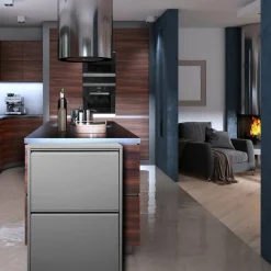 Pattumiera Grigio Capacità 72 (18 per Secchio) Fissaggio a Muro Opzionale 60x25x93h cm, 4 Cestini - Anukhatun