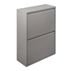 Pattumiera Grigio Capacità 72 (18 per Secchio) Fissaggio a Muro Opzionale 60x25x93h cm, 4 Cestini - Anukhatun