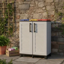 Cucina|Pattumiere > Dmora Pattumiera Grigio Chiaro Multicolore Capacità 330 (110 per Sacco) 3 Cestini 102x37x90h cm, Colore Struttura Multicolore Made in Italy - Anthea Multicolore, Grigio Chiaro