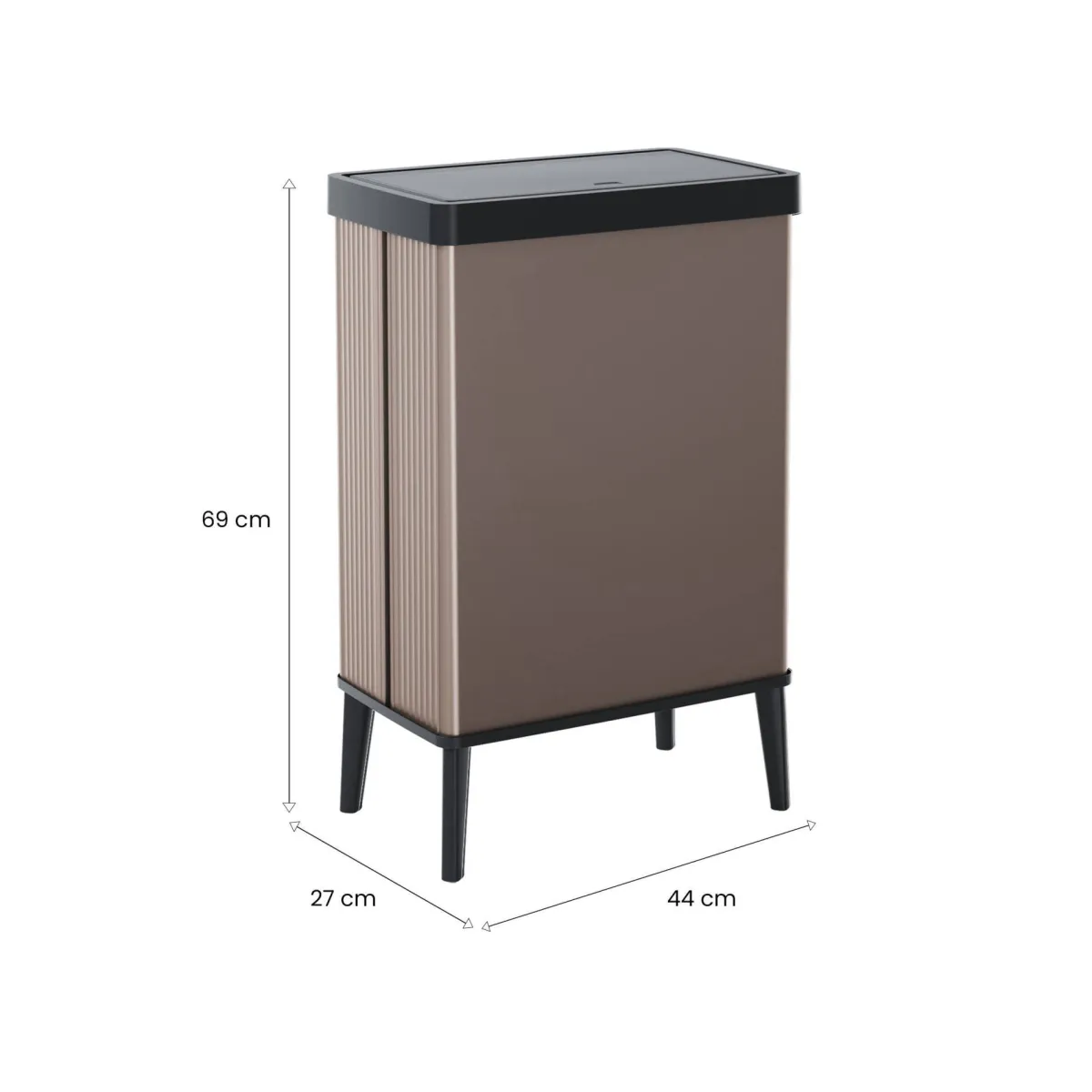 Pattumiere > Dmora Pattumiera minimal cucina 54 L 44x27x69h cm - Tofino Marrone
