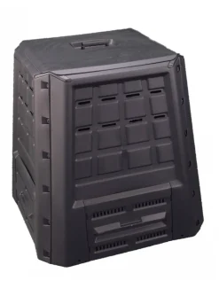 Pattumiera Nero Antracite Capacità 380 lt un Cestino 80x80x82h cm, Sfumatura Colore Struttura Antracite Made in Italy - Gina