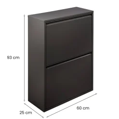 Pattumiere > Dmora Pattumiera Capacità 72 (18 per Secchio) Fissaggio a Muro Opzionale 60x25x93h cm, 4 Cestini - Anukhatun Nero