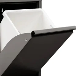 Pattumiere > Dmora Pattumiera Capacità 72 (18 per Secchio) Fissaggio a Muro Opzionale 60x25x93h cm, 4 Cestini - Anukhatun Nero