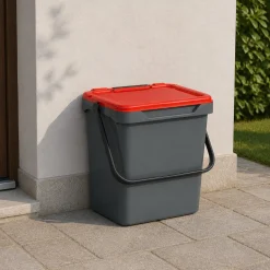 Cucina|Pattumiere > Dmora Pattumiera Capacità 37 lt un Cestino 40x31x39h cm, Made in Italy - Foscas Rosso