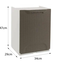 Pattumiera tortora e bianco 34x47h cm - Nakri