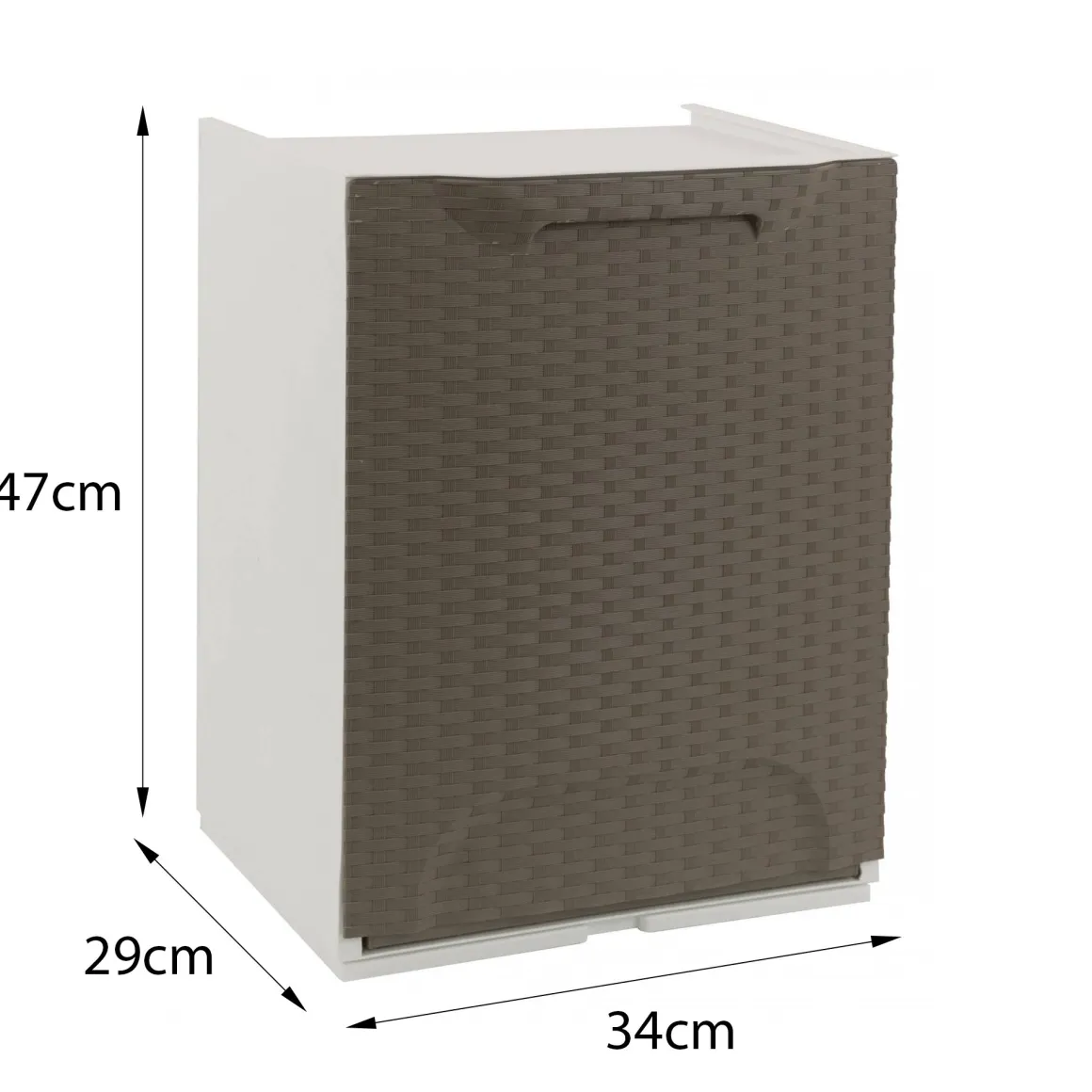 Pattumiera tortora e bianco 34x47h cm - Nakri