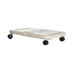 Oggettistica > Dmora Pedana con ruote Tbilisi, 48x29h8 cm, Beige