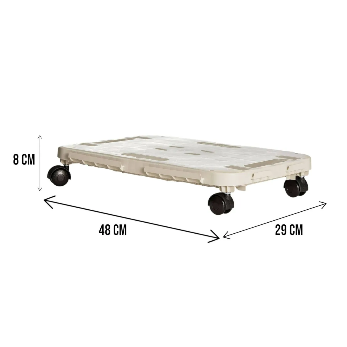 Oggettistica > Dmora Pedana con ruote Tbilisi, 48x29h8 cm, Beige
