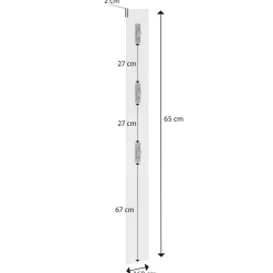 Pensile appendiabiti 15x170h cm 3 posti bianco lucido e antracite - Ascrea