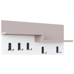 Pensile appendiabiti 65x31h cm 5 posti beige e bianco - Kilo