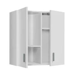 Cucina|Mobili Pensili > Dmora Pensile bagno 2 ante 60x60h cm - Mors Bianco