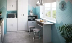 Cucina|Mobili Pensili > Dmora Pensile bagno 2 ante 60x60h cm - Mors Bianco