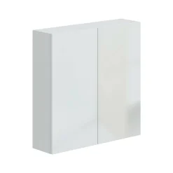 Cucina|Mobili Pensili > Dmora Pensile bagno 3 ante 90x66h cm bianco lucido e ardesia - Andras Grigio Ardesia, Bianco Lucido