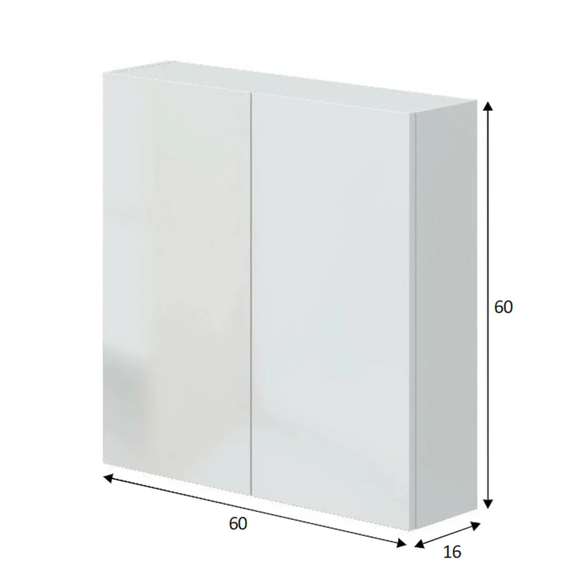 Cucina|Mobili Pensili > Dmora Pensile bagno 3 ante 90x66h cm bianco lucido e ardesia - Andras Grigio Ardesia, Bianco Lucido
