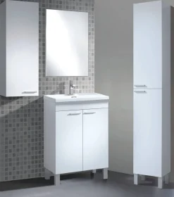 Pensile bagno modulabile 30x85h cm bianco lucido - Alcott