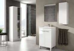 Pensile bagno modulabile 30x85h cm bianco lucido - Alcott