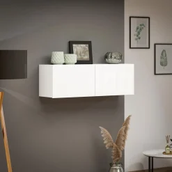 Pensile bagno 112x37h cm bianco lucido - Ostrense