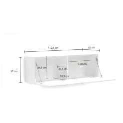 Pensile bagno 112x37h cm bianco lucido - Ostrense