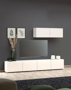 Pensile bagno 112x37h cm bianco lucido - Ostrense
