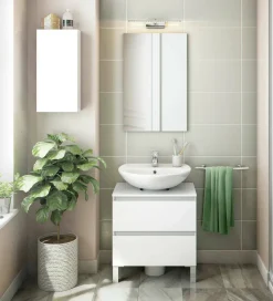 Mobili Pensili > Dmora Pensile bagno 30x60h cm - Berlino Bianco Lucido