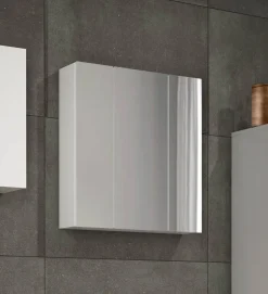 Mobili Pensili > Dmora Pensile moderno 3 ante 60x70h cm - Algeri Bianco Lucido