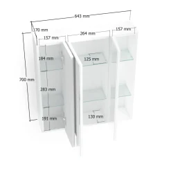 Mobili Pensili > Dmora Pensile moderno 3 ante 60x70h cm - Algeri Bianco Lucido