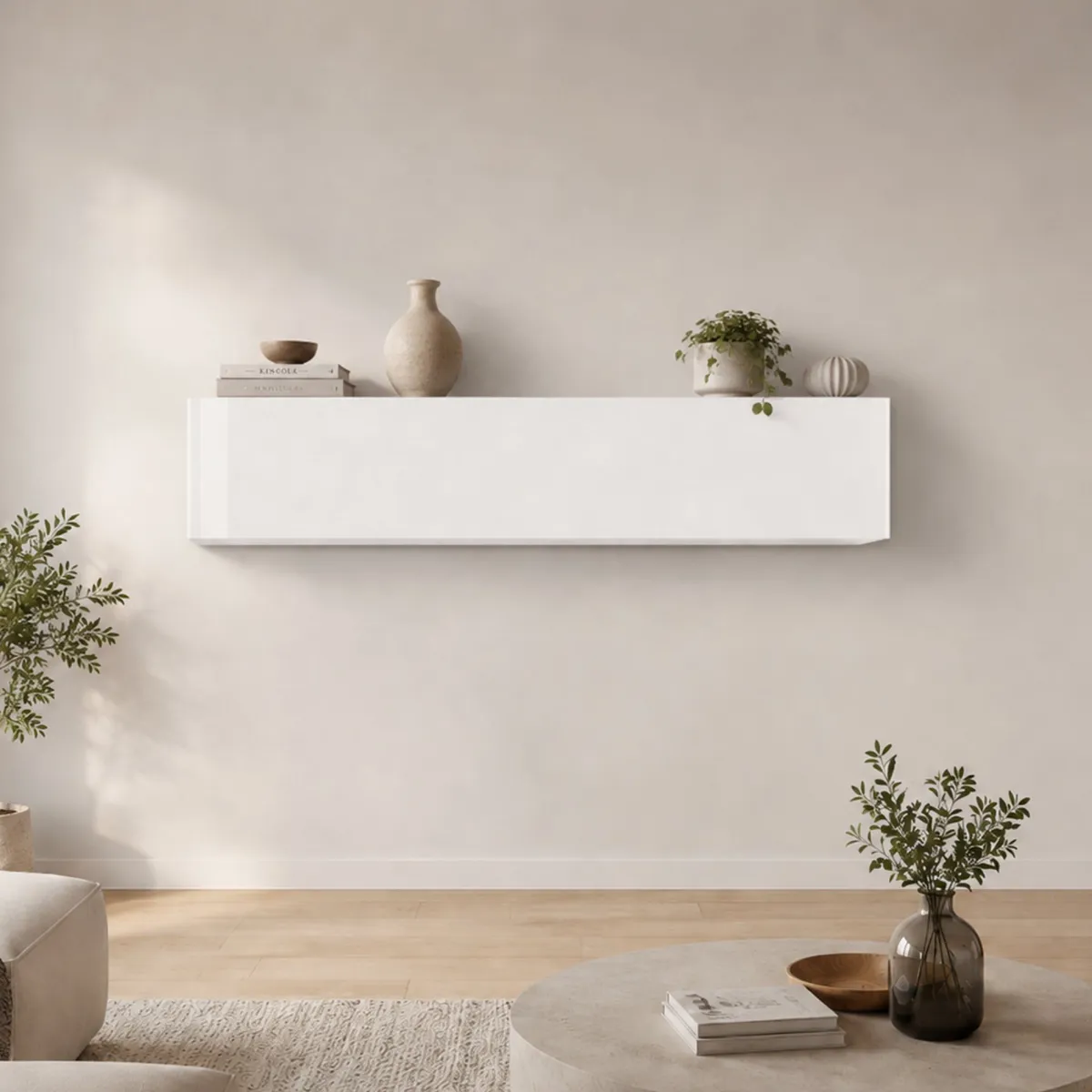 Cucina|Mobili Pensili > Dmora Pensile moderno 180x40h cm - Anette Bianco Lucido
