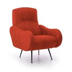 Poltrona Arancione Braccioli Peso Supportato 90 kg 70x100x98h cm, Materiale Struttura in Legno Made in Italy - Lasnigo