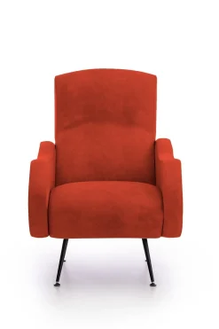 Poltrona Arancione Braccioli Peso Supportato 90 kg 70x100x98h cm, Materiale Struttura in Legno Made in Italy - Lasnigo