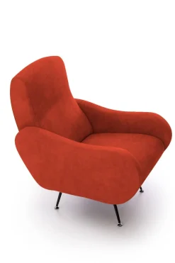 Poltrona Arancione Braccioli Peso Supportato 90 kg 70x100x98h cm, Materiale Struttura in Legno Made in Italy - Lasnigo
