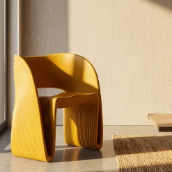 Poltrone > Dmora Poltrona Adatto per Indoor/outdoor Braccioli 59x79x68h cm, Altezza Seduta 45 cm - Galire Arancione Senape