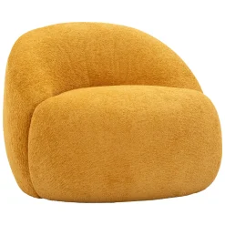 Poltrona Arancione Senape Rivestimento in Tessuto Bouclè Braccioli 80x56x83h cm, Materiale Struttura in Tessuto - Nubra